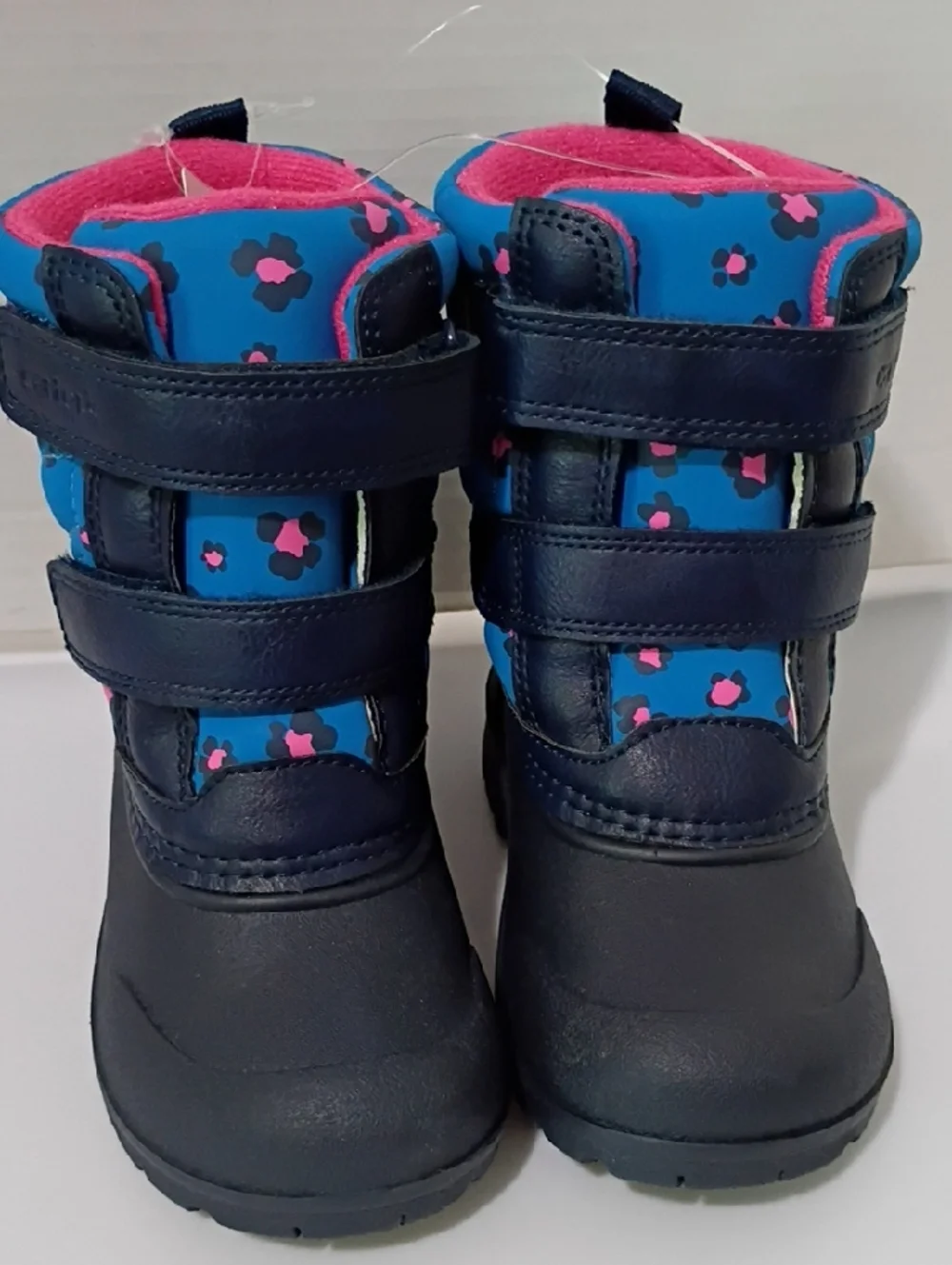 CARTER'S GIRL'S WINTER BOOTS - Navy Blue with Pink Floral - SIZE 8 NWT